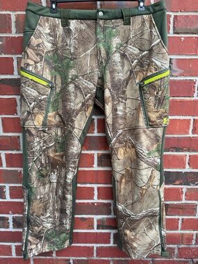 Under Armour Realtree Camo Pants with Yellow Trim